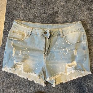 Distressed, Denim Shorts
